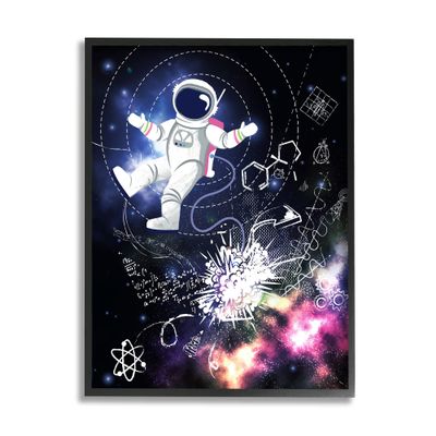 Stupell Industries Galactic Astronaut Vivid Nebula Scientific Patterns, Design by Jennifer Ellory