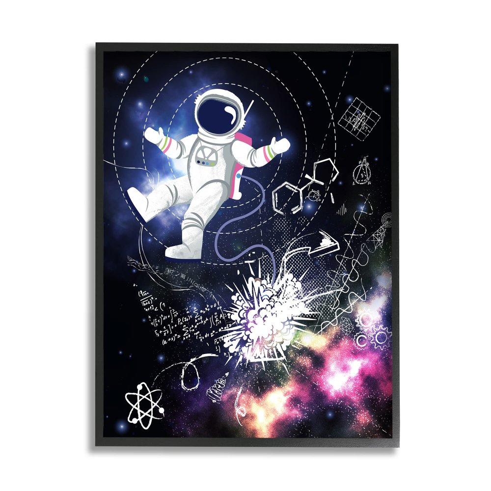 Stupell Industries Galactic Astronaut Vivid Nebula Scientific Patterns, Design by Jennifer Ellory