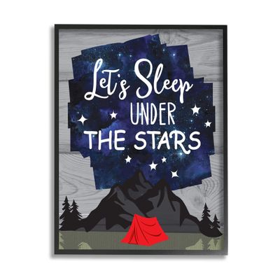 Stupell Industries Sleep Under the Stars Mountain Camping Tent Grain Pattern, Design by Linda Birtel
