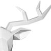 3D Deer Head Statue Elk Wall Mounted Sculpture Antlers Animal Figurine Animal Wall Decor for Gallery Living Room Office Wall Decor - White view 2