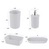 Superio Ribbed Plastic Bathroom Accessories Set, Soap Dish, Dispenser, Holder, Tray (Smoke, Bathroom Accessories (Set of 5)) view 3