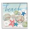 Stupell Industries Beach Calligraphy Seashells Clams Starfish Ocean Foam, Design by Katie Doucette view 1