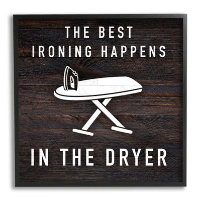 Stupell Industries Ironing Dryer Laundry Quote Text Grain Pattern, Design by Marcus Prime