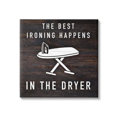 Stupell Industries Ironing Dryer Laundry Quote Text Grain Pattern, Design by Marcus Prime