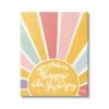 Stupell Industries You Make Me Happy Yellow Striped Sunshine Calligraphy, Design by Sara Baker view 1