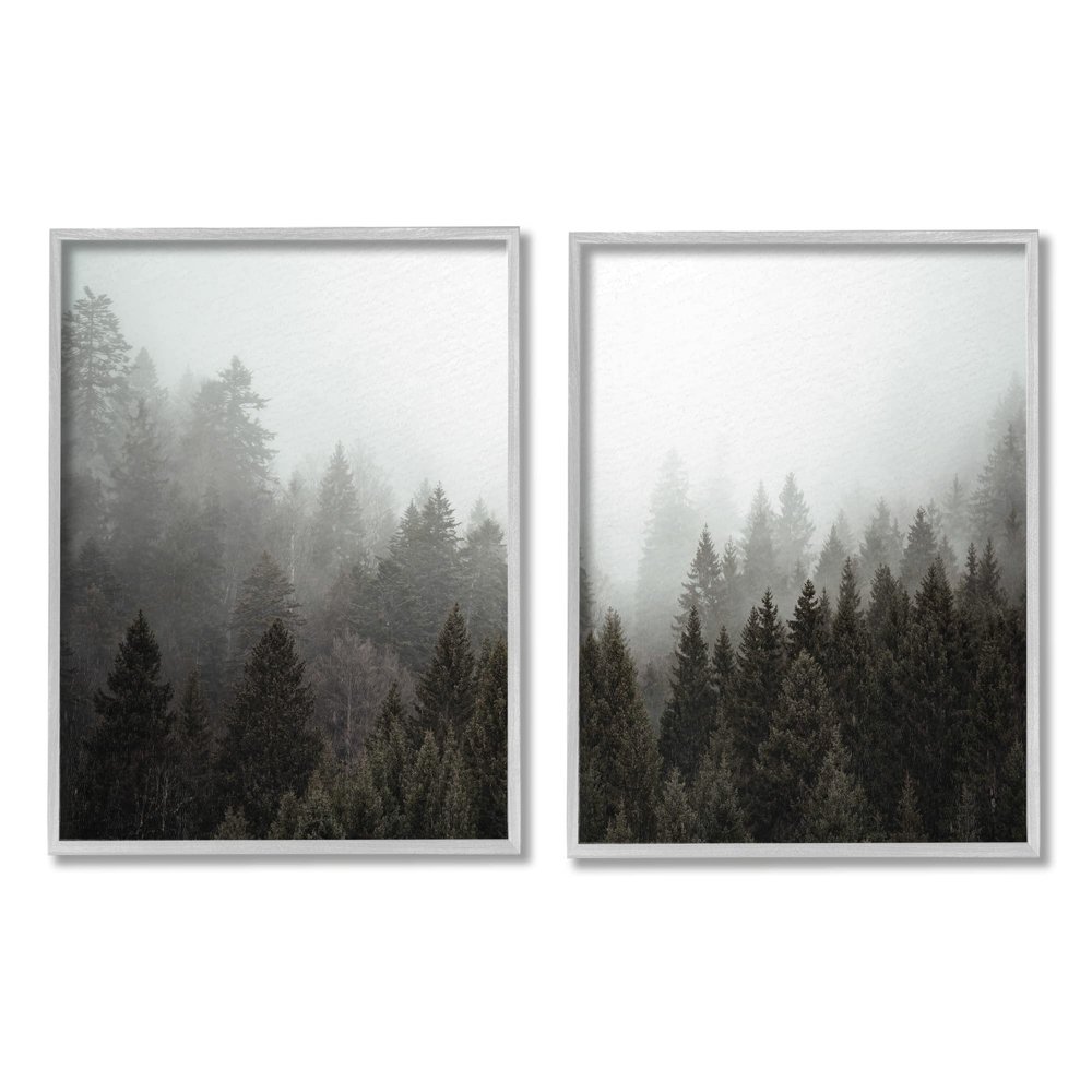 Stupell Industries Serene Mountainous Forest Trees Nature Hazy Sky, Design by Kim Allen