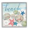 Stupell Industries Beach Calligraphy Seashells Clams Starfish Ocean Foam, Design by Katie Doucette view 1