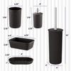Superio Ribbed Plastic Bathroom Accessories Set, Soap Dish, Dispenser, Holder, Tray (Brown, Bathroom Accessories (Set of 5)) view 2
