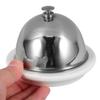 DOITOOL Ceramic Butter Dish with Stainless Dome Cover, Cheese Dish with Lid for for Countertop, Small Cheese Plate Serving Tray with Handled Lid for Dessert, Cupcake, Cream Cake, Appetizer (3PCS) view 3