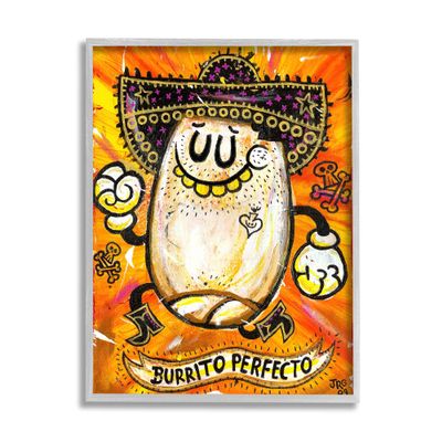 Stupell Industries Lively Pop Style Burrito Contemporary Sombrero Hat, Design by Jorge R. Gutierrez