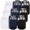 AQQA 9 Pcs Mesh Popup Laundry Hamper Set, Black/White/Blue, Durable Handles, Foldable, Sturdy Mesh Construction, Ideal for Kids, Teens, Adults, College Dorm, Camping, Hotel, Travel view 1