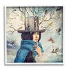 Stupell Industries Birds Flocking Tree Hat Blue Scarf Winter Snow, Design by Paula Belle Flores view 1
