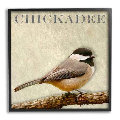 Stupell Industries Chickadee Bird Tree Branch Text Illustration, Design by Alpenglow Workshop