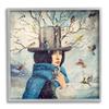Stupell Industries Birds Flocking Tree Hat Blue Scarf Winter Snow, Design by Paula Belle Flores view 1
