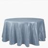 1 Pcs Dusty Blue 120" Accordion Crinkle Taffeta Round Tablecloth Wedding Party view 1