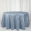 1 Pcs Dusty Blue 120" Accordion Crinkle Taffeta Round Tablecloth Wedding Party view 2