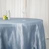 1 Pcs Dusty Blue 120" Accordion Crinkle Taffeta Round Tablecloth Wedding Party view 4