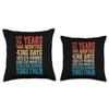 12 Year Anniversary Him Her Couple 12th Wedding Throw Pillow view 3