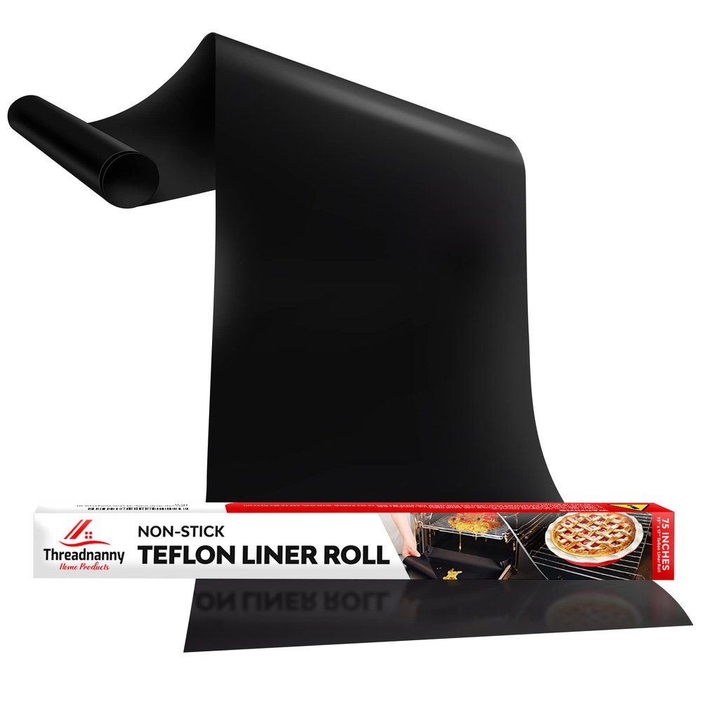 Teflon Liner Roll for Ovens, Stovetops & Grills (75 x 17) - Custom Cut to Size & Shape Needed - Versatile Non-Stick Teflon Mat, Can Use As Oven Liner, Grill Mat, Stovetop Cover, Baking Sheet, etc.