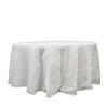 1 Pcs White 120" Accordion Crinkle Taffeta Round Tablecloth Wedding Party Decorations view 1