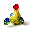 DECRZPB Coloured Glaze Handmade Glass Yellow Cock Chicken Figurine Blown Glass Paperweights Birthday Gift Table Ornaments Home Decor view 2