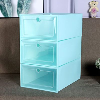 3pc Set Can Be Superimposed Combination Shoe Cabinet Transparent Shoe Box Clear Storage Shoe Boxes Thickened Dustproof Shoes Organizer (Color : Style 1, Size : Large)