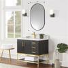 Altair Design Ispra 36" Bathroom/Vanity Matte Black Aluminum Framed Wall Mirror view 3