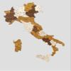 2D Wooden Map of Italy - Multilayered, Multicolour Stained Wood, Engraved Names - Wall Decoration for your office, living room, hallway (102x67 cm (40.2 x 26.4 inch)) view 2