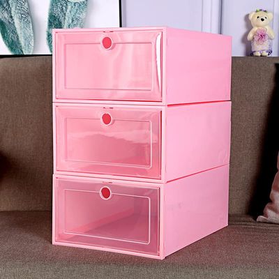 3pc Set Can Be Superimposed Combination Shoe Cabinet Transparent Shoe Box Clear Storage Shoe Boxes Thickened Dustproof Shoes Organizer (Color : Style 5, Size : Large)