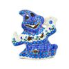 Polmedia Polish Pottery Ghost Candle Holder UNIKAT - Blue Tulip Garden Pattern Handmade in Boleslawiec Poland + Certificate of Authenticity view 2