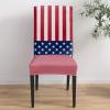 6 PCS Dining Room Chair Covers, American Flag Day Stretch Chair Cover Kitchen Chair Seat Covers, Washable Chair Slipcovers Protector for Party Banquet Wedding Star Blue Backdrop Red Stripes view 1