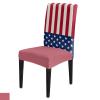 6 PCS Dining Room Chair Covers, American Flag Day Stretch Chair Cover Kitchen Chair Seat Covers, Washable Chair Slipcovers Protector for Party Banquet Wedding Star Blue Backdrop Red Stripes view 4