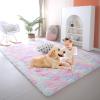 Fluffy Rainbow Rugs for Girls Bedroom Living Room,6x9 Feet Shag Fuzzy Area Rug for Kids Playroom,Pastel Plush Shaggy Carpet for Nursery Baby Toddler Dorm Room view 1