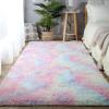 Fluffy Rainbow Rugs for Girls Bedroom Living Room,6x9 Feet Shag Fuzzy Area Rug for Kids Playroom,Pastel Plush Shaggy Carpet for Nursery Baby Toddler Dorm Room view 2