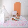 Fluffy Rainbow Rugs for Girls Bedroom Living Room,6x9 Feet Shag Fuzzy Area Rug for Kids Playroom,Pastel Plush Shaggy Carpet for Nursery Baby Toddler Dorm Room view 3