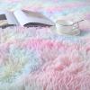 Fluffy Rainbow Rugs for Girls Bedroom Living Room,6x9 Feet Shag Fuzzy Area Rug for Kids Playroom,Pastel Plush Shaggy Carpet for Nursery Baby Toddler Dorm Room view 4