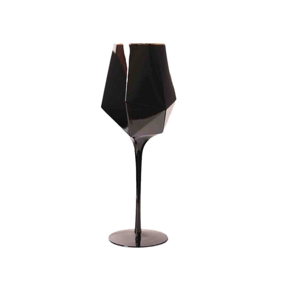 2pcs Pure Black Crystal Phnom Penh Glass Red Wine Glass Goblet Simple Wine Glass Champagne Glass