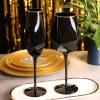 2pcs Pure Black Crystal Phnom Penh Glass Red Wine Glass Goblet Simple Wine Glass Champagne Glass view 3