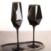 2pcs Pure Black Crystal Phnom Penh Glass Red Wine Glass Goblet Simple Wine Glass Champagne Glass view 4