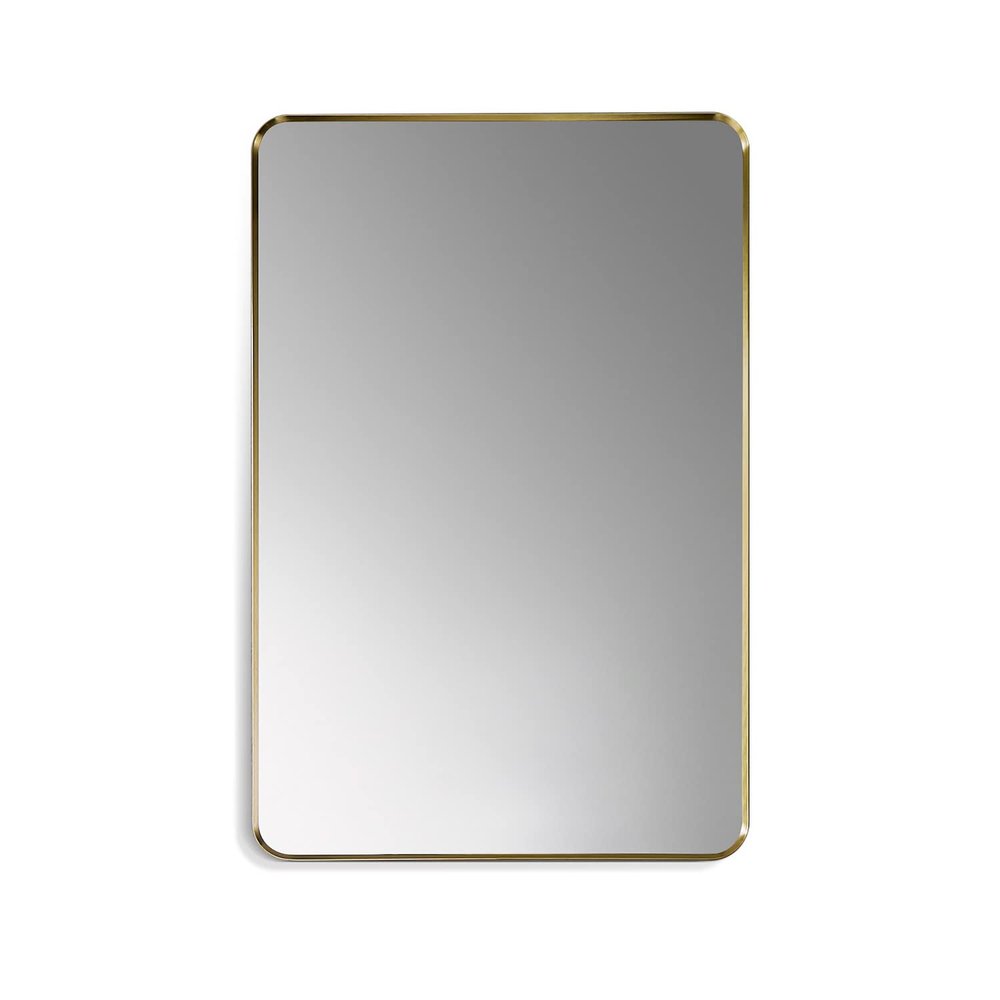 Altair Design Nettuno 24" Bathroom/Vanity Brushed Gold Aluminum Framed Wall Mirror