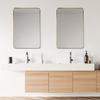 Altair Design Nettuno 24" Bathroom/Vanity Brushed Gold Aluminum Framed Wall Mirror view 2