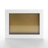 11x14 Shadow Box White Solid Pine Wood Display Frame with Gold Acid-Free Backing UV Acrylic & Hanging Hardware with 0.75" Usable Depth and 0.75" Frame Moulding Width view 2