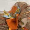 Welcome Autumn Blue Check Scarecrow Halloween or Harvest Wreath Handmade Deco Mesh. Available in 24 inch and 28 inch diameters view 4