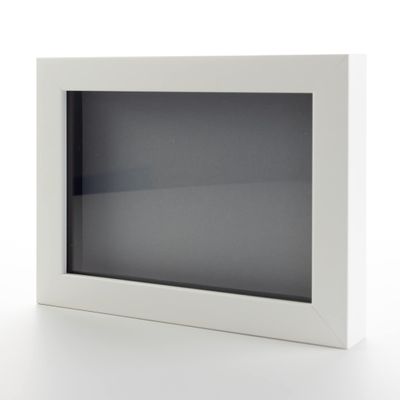 10x20 Shadow Box White Solid Pine Wood Display Frame with Grey Acid-Free Backing UV Acrylic & Hanging Hardware with 0.75" Usable Depth and 0.75" Frame Moulding Width