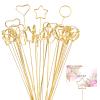 FUSHENMU 30pcs Metal Floral Place Card Holder,Heart Round Star Shape Photo Memo Table Number Holder Flower Pick Clips for Floral Arrangement Wedding Birthday Office view 1
