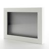 11x14 Shadow Box White Solid Pine Wood Display Frame with Silver Acid-Free Backing UV Acrylic & Hanging Hardware with 0.75" Usable Depth and 0.75" Frame Moulding Width view 1