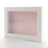 10x20 Shadow Box White Solid Pine Wood Display Frame with Pink Acid-Free Backing UV Acrylic & Hanging Hardware with 0.75" Usable Depth and 0.75" Frame Moulding Width view 1