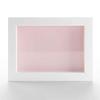 10x20 Shadow Box White Solid Pine Wood Display Frame with Pink Acid-Free Backing UV Acrylic & Hanging Hardware with 0.75" Usable Depth and 0.75" Frame Moulding Width view 2