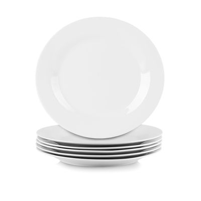 10 Strawberry Street Simply White 10.5" Round Dinner Plate, Set of 6