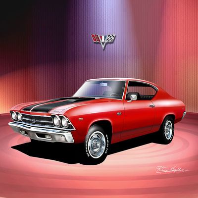 1969 Chevrolet Chevelle | Fine Art Prints By Danny Whitfield (20in x 30in, MATADOR RED)